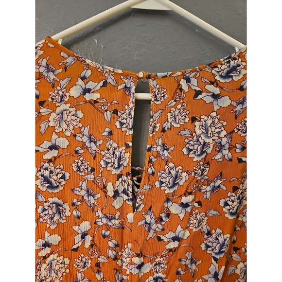 Aeropostle Blouse/shorts One Piece orange Floral Size Small Long Sleeve (A4)‎ - Picture 6 of 10